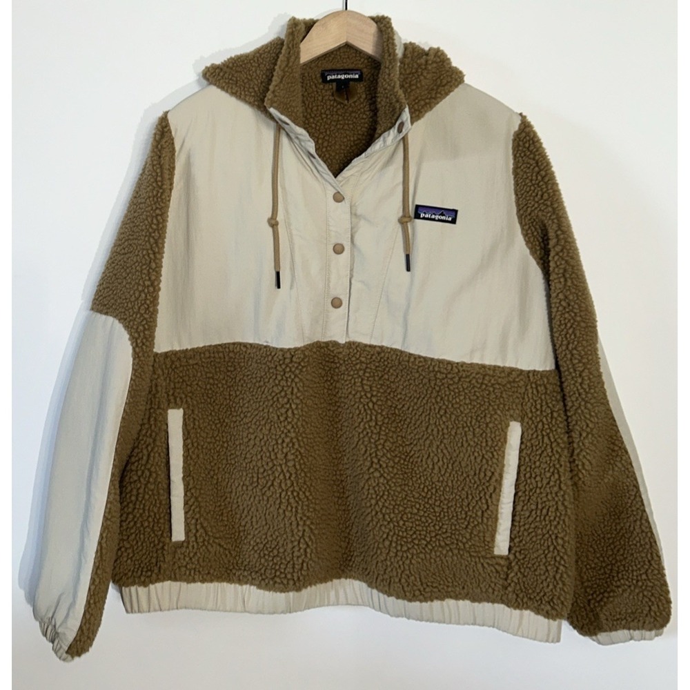 Women's Patagonia Shelled Retro-X Fleece Pullover Sz Large 22885 Hooded